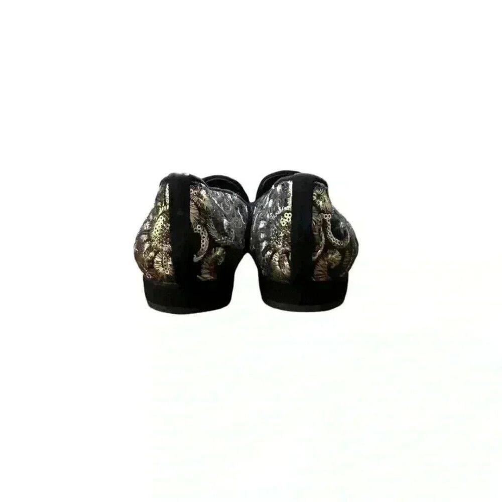 Stuart Weitzman Gold Sequin Loafers Size 9 Euc - image 3